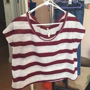 Aeropostale Striped Lace Crop Top